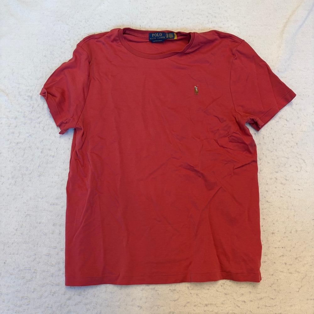 Polo Ralph Lauren T-Shirt Mens XL Red Custom Slim Fit Pony Logo